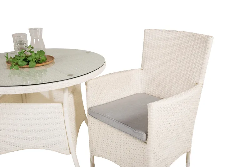 Ruokailuryhmä Volta Pyöreä 90 cm 2 Malin tuolia - Musta/Harmaa - Puutarhakalusteet - Ulkoryhmä - Ruokailuryhmät ulos