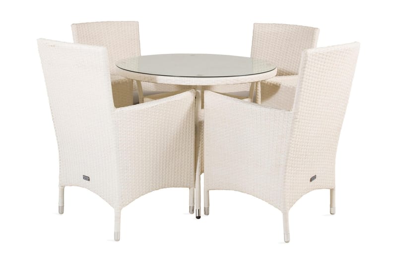 Ruokailuryhmä Volta Pyöreä 90 cm 4 Malin tuolia, Musta/Harmaa