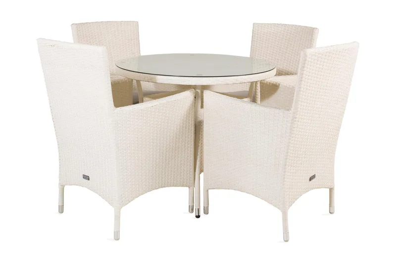 Ruokailuryhmä Volta Pyöreä 90 cm 4 Malin tuolia, Musta/Harmaa