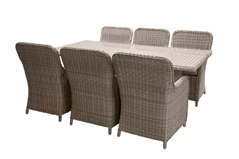 Ruokailuryhmä Wembley 200 cm 6 tuolia, Luonnonväri/Ruskea