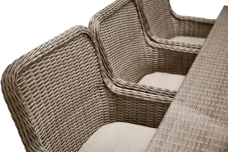 Ruokailuryhmä Wembley 200 cm 6 tuolia - Luonnonväri/Ruskea - Puutarhakalusteet - Ulkoryhmä - Ruokailuryhmät ulos