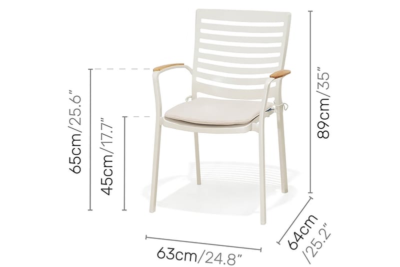 Ruokailuryhmä Portals 209 cm + 8 tuolia - Valkoinen / Puu - Ruokailuryhmät ulos