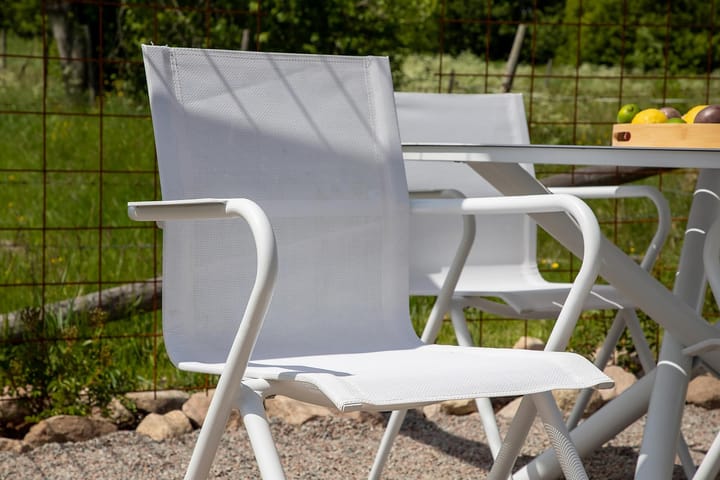 Ruokailuryhmä Parma Pyöreä 90 cm 2 Alina tuolia Musta - Venture Home - Ruokailuryhmät ulos