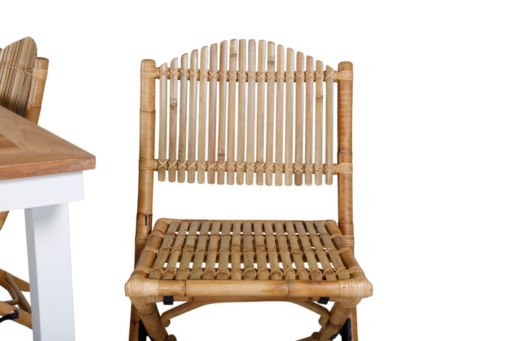 Ruokailuryhmä Panama Jatk 160-240 cm 4 Cane tuolia Valkoinen - Venture Home - Ruokailuryhmät ulos