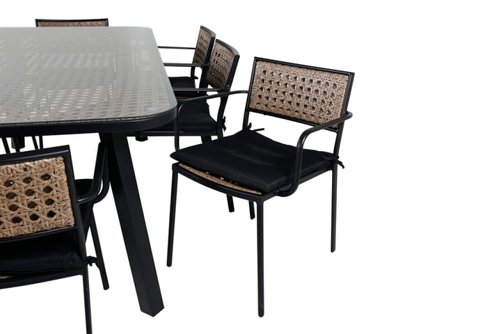 Ruokailuryhmä Paola 200 cm 8 tuolia Valkoinen - Venture Home - Ruokailuryhmät ulos