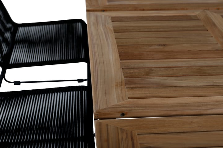 Ruokailuryhmä Panama Jatk 152 cm 4 Lindos tuolia MustaRuskea - Venture Home - Ruokailuryhmät ulos