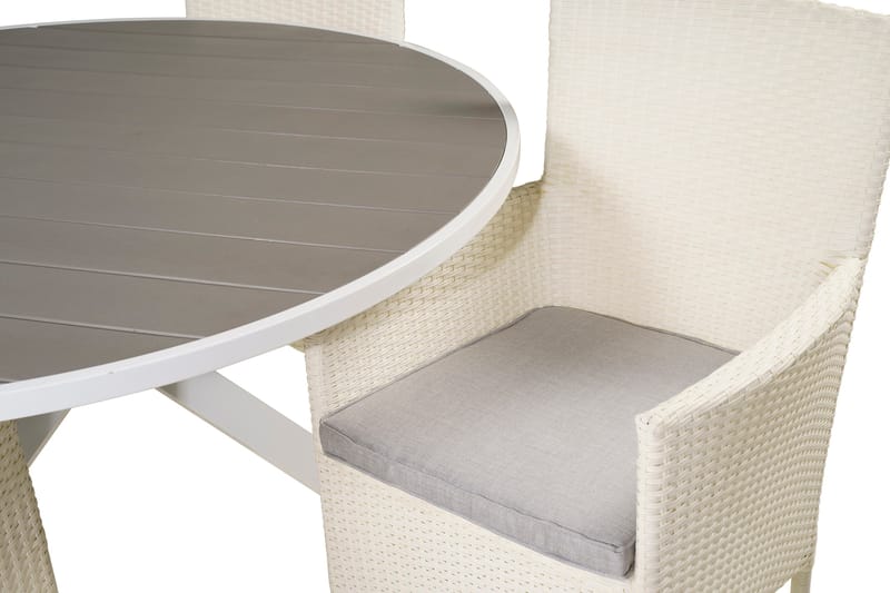 Ruokailuryhmä Parma Pyöreä 140 cm 4 Malin tuolia - Musta/Harmaa - Puutarhakalusteet - Ulkoryhmä - Ruokailuryhmät ulos