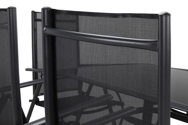 Ruokailuryhmä Primavera 150x90 cm 6 tuolia - Musta - Puutarhakalusteet - Ulkoryhmä - Ruokailuryhmät ulos