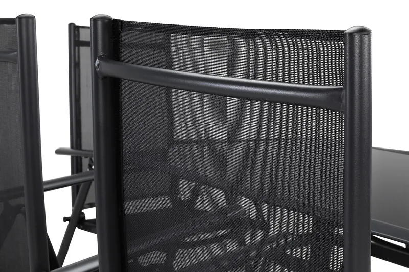 Ruokailuryhmä Primavera 150x90 cm 6 tuolia - Musta - Puutarhakalusteet - Ulkoryhmä - Ruokailuryhmät ulos