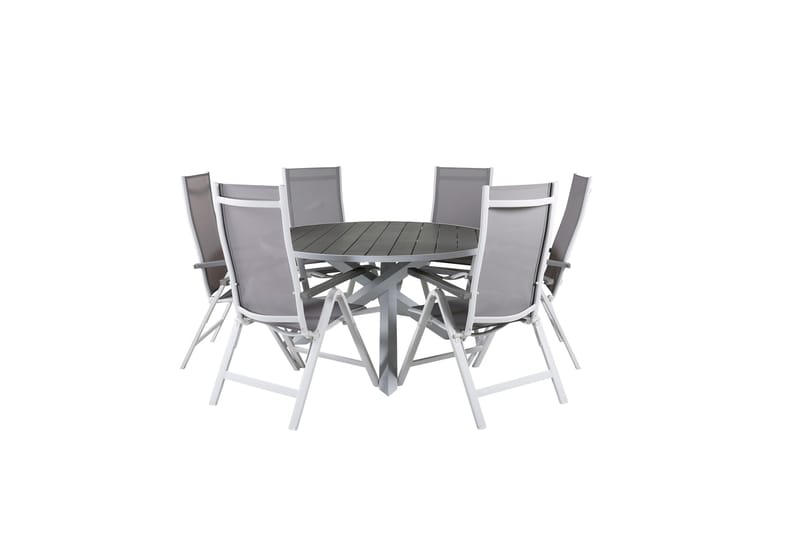 Ruokailuryhmä Parma Pyöreä 140 cm 6 Albany tuolia, Musta