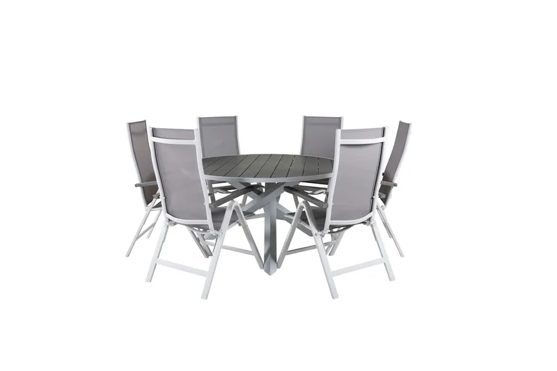 Ruokailuryhmä Parma Pyöreä 140 cm 6 Albany tuolia, Musta