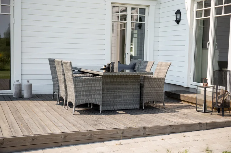 Ruokailuryhmä Padova 200 cm 6 Malin tuolia, Luonnonväri