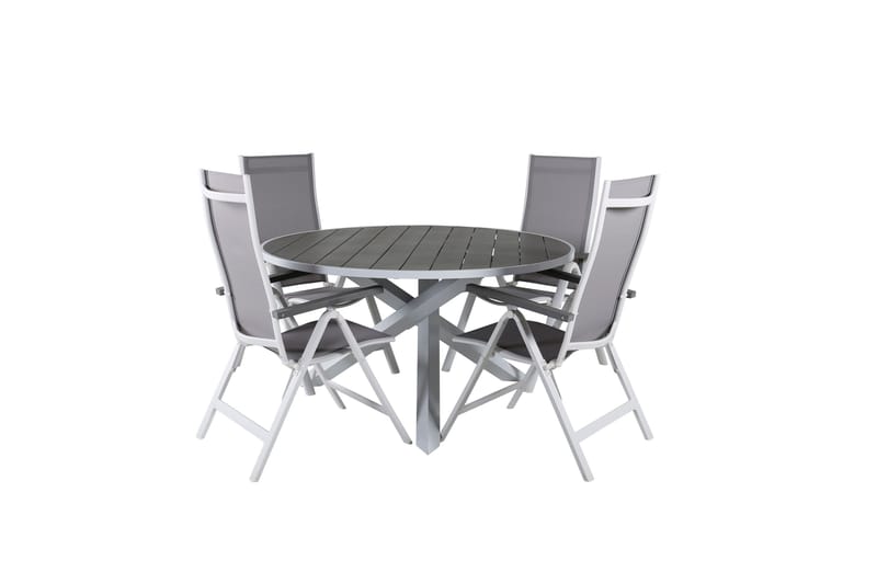 Ruokailuryhmä Parma Pyöreä 140 cm 4 Albany tuolia, Ruskea/Valkoinen