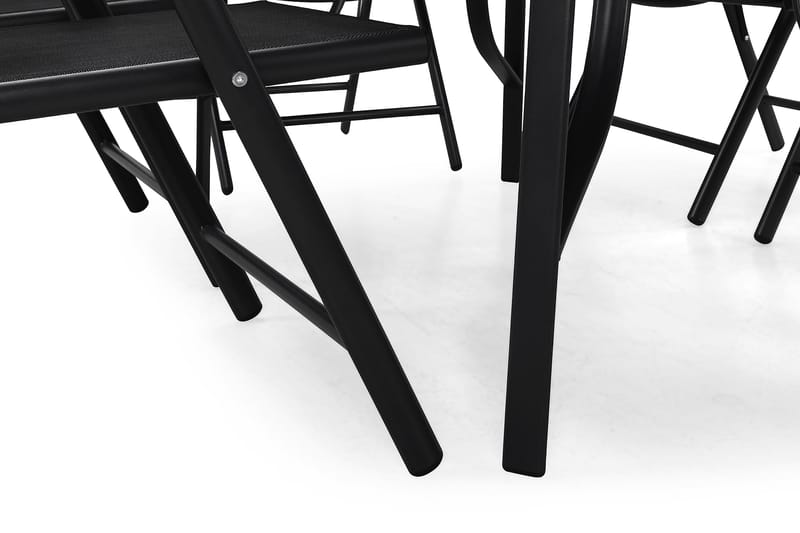 Ruokailuryhmä Primavera 150x90 cm 6 tuolia - Musta - Puutarhakalusteet - Ulkoryhmä - Ruokailuryhmät ulos