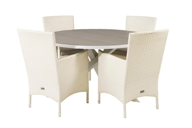 Ruokailuryhmä Parma Pyöreä 140 cm 4 Malin tuolia, Musta/Harmaa