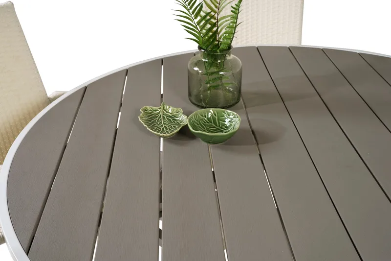 Ruokailuryhmä Parma Pyöreä 140 cm 6 Anna tuolia - Valkoinen - Puutarhakalusteet - Ulkoryhmä - Ruokailuryhmät ulos