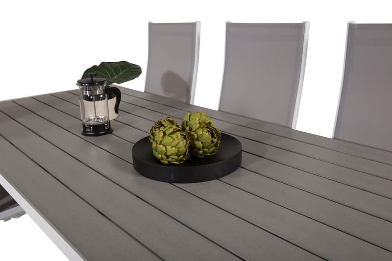 Ruokapöytä ja 6 Dusternbrook nojatuolia - Polywood/Valkoinen - Puutarhakalusteet - Ulkoryhmä - Ruokailuryhmät ulos