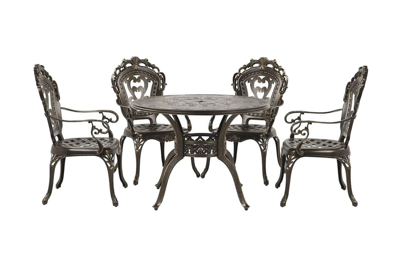 Ruokaryhmä Scario 100 cm + 4 tuolia - Ruskea - Puutarhakalusteet - Ulkoryhmä - Ruokailuryhmät ulos