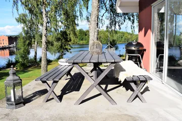 Scottsdale Ruokailuryhmä 190 + 6 Kungshamn tuolia Shabby - KWA - Puutarhakalusteet - Ulkoryhmä - Ruokailuryhmät ulos