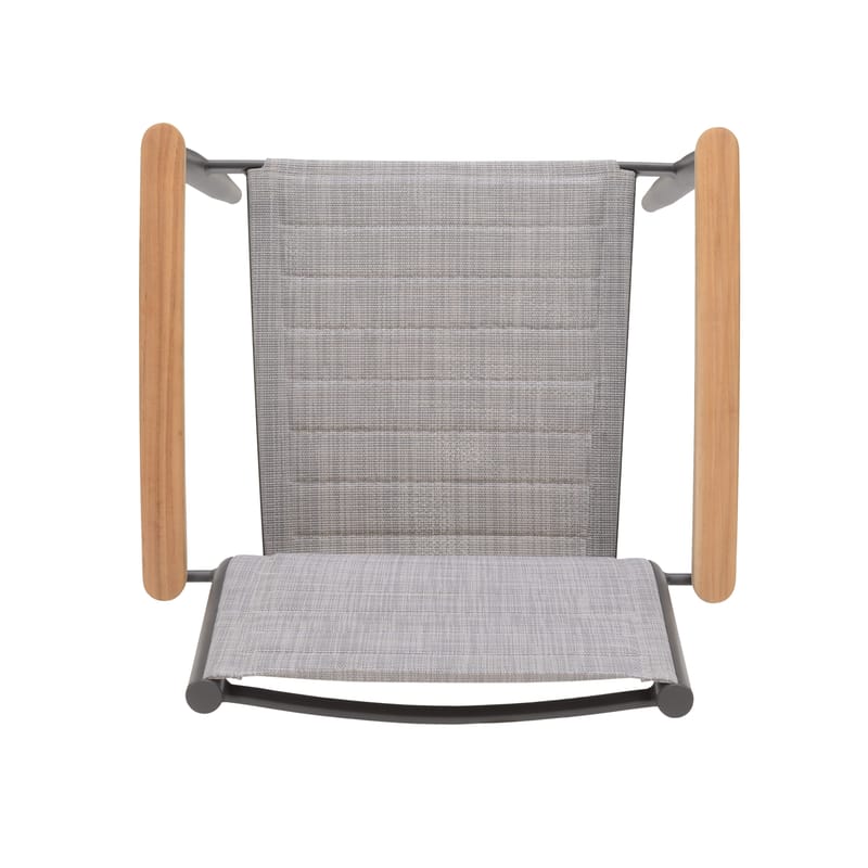 TOPAZ Ulkoruokailuryhmä 144 cm 4 käsinojatuolia - Magnesiumharmaa - Puutarhakalusteet - Ulkoryhmä - Ruokailuryhmät ulos