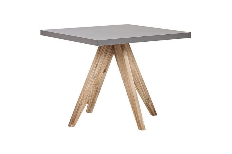 Trädgårdsmöbelset Beliani Olbia med fyrkantigt betongbord Grey||Beige||Light wood - Puutarhakalusteet - Ulkoryhmä - Ruokailuryhmät ulos