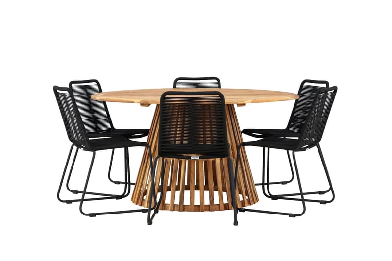 Tucumán Ruokailuryhmä + 6 tuolia - Luonnonväri - Puutarhakalusteet - Ulkoryhmä - Ruokailuryhmät ulos