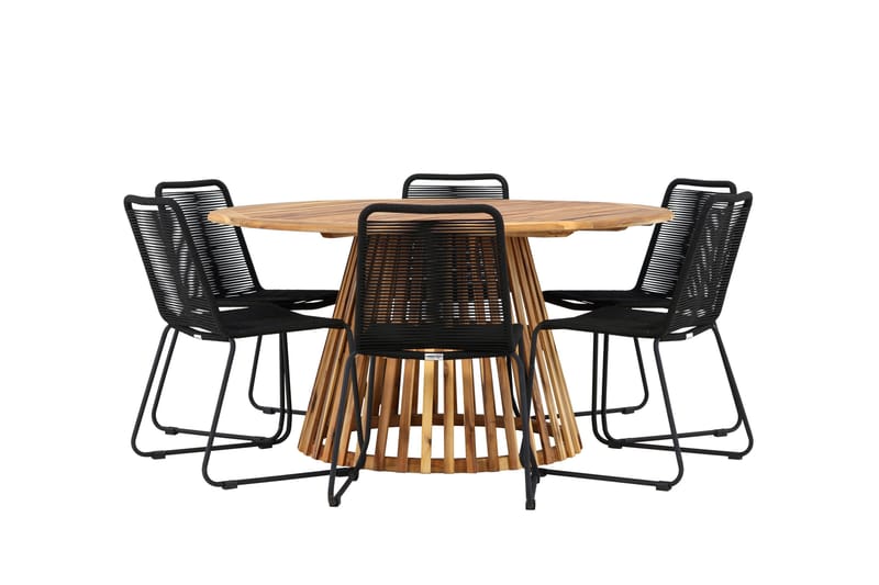 Tucumán Ruokailuryhmä + 6 tuolia - Luonnonväri - Puutarhakalusteet - Ulkoryhmä - Ruokailuryhmät ulos