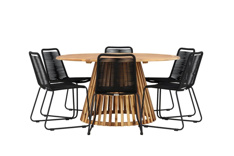 Tucumán Ruokailuryhmä + 6 tuolia - Luonnonväri - Puutarhakalusteet - Ulkoryhmä - Ruokailuryhmät ulos