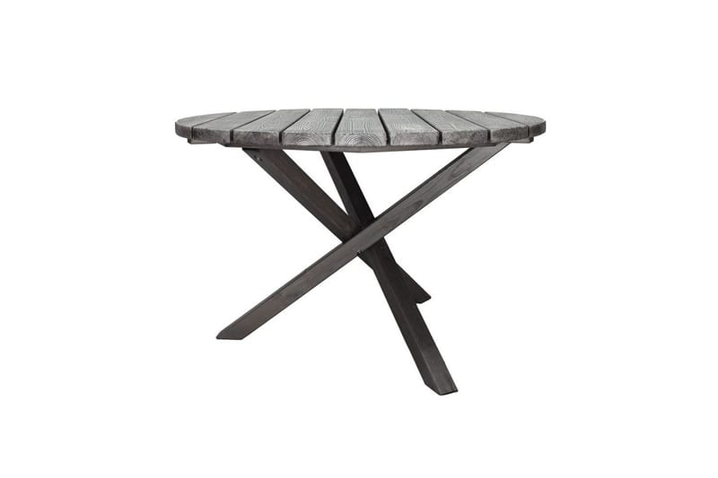 Ulkomöbeliryhmä Ø 112 cm pöytä & 4 Merida harmaat tuolit Harmaa - Harmaa - Puutarhakalusteet - Ulkoryhmä - Ruokailuryhmät ulos