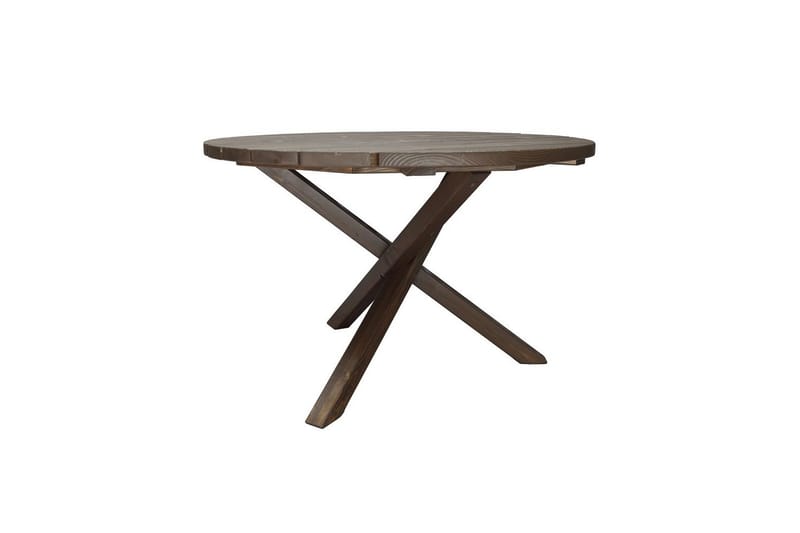 Ulkomöbeliryhmä Ø 112 cm pöytä & 4 Belize luonnonväriset tuolit Ruskea - Ruskea - Puutarhakalusteet - Ulkoryhmä - Ruokailuryhmät ulos