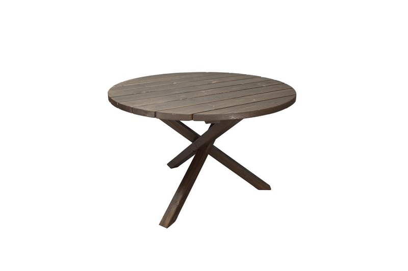 Ulkomöbeliryhmä Ø 112 cm pöytä & 4 Belize luonnonväriset tuolit Ruskea - Ruskea - Puutarhakalusteet - Ulkoryhmä - Ruokailuryhmät ulos