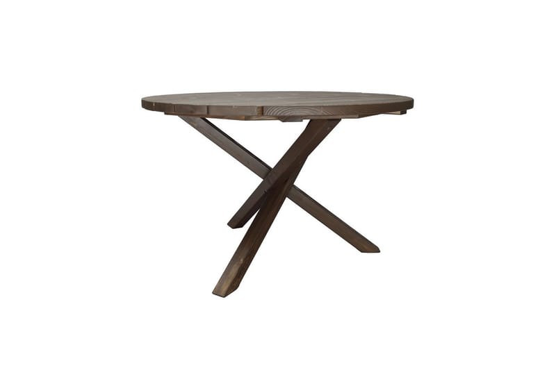 Ulkomöbeliryhmä Ø 112 cm pöytä & 4 Belize luonnonväriset tuolit Ruskea - Ruskea - Puutarhakalusteet - Ulkoryhmä - Ruokailuryhmät ulos