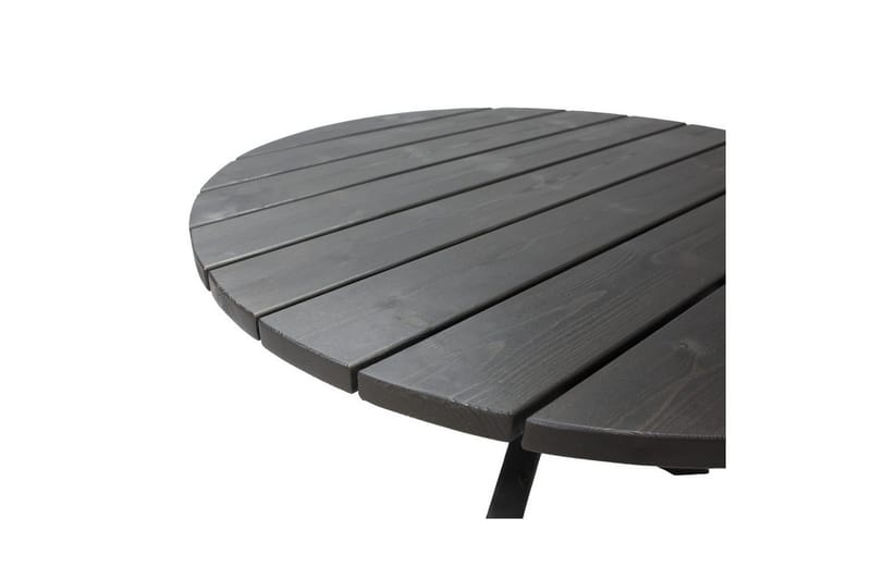 Ulkomöbeliryhmä Ø 112 cm pöytä & 4 Merida harmaat tuolit Musta - Musta - Puutarhakalusteet - Ulkoryhmä - Ruokailuryhmät ulos