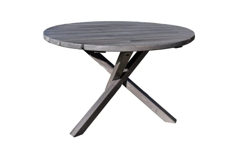 Ulkomöbeliryhmä Ø 112 cm pöytä & 4 Belize harmaat tuolit Harmaa - Harmaa - Puutarhakalusteet - Ulkoryhmä - Ruokailuryhmät ulos