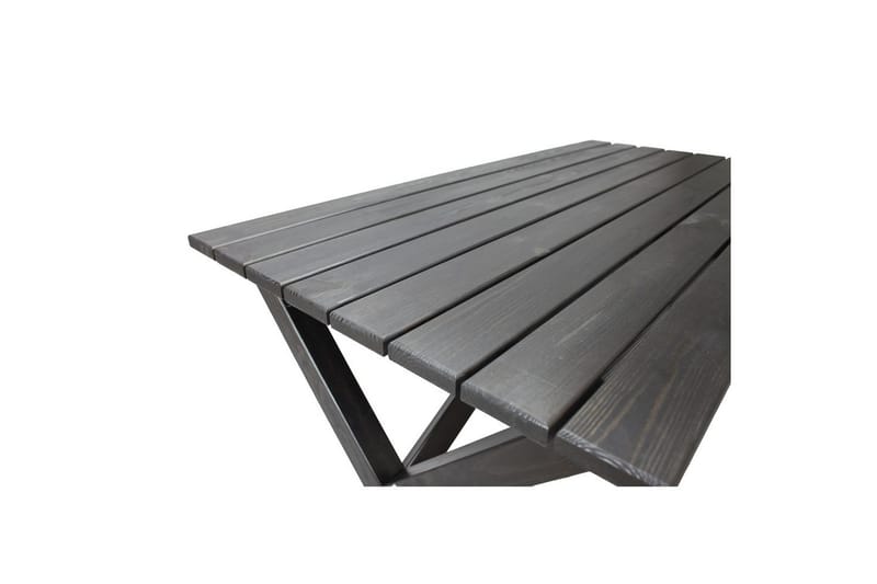 Ulkomöbeliryhmä 150 cm pöytä & 4 Merida luonnonväriset tuolit Musta - Musta - Puutarhakalusteet - Ulkoryhmä - Ruokailuryhmät ulos