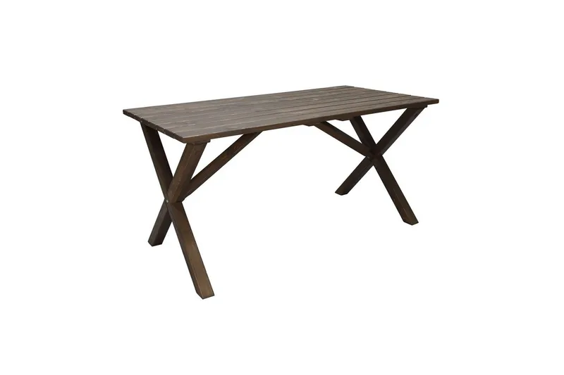 Ulkomöbeliryhmä 150 cm pöytä & 4 Merida harmaat tuolit Ruskea - Ruskea - Puutarhakalusteet - Ulkoryhmä - Ruokailuryhmät ulos