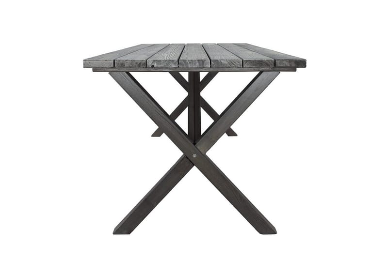 Ulkomöbeliryhmä 190 cm Pöytä & 6 Merida harmaat tuolit Harmaa - Harmaa - Puutarhakalusteet - Ulkoryhmä - Ruokailuryhmät ulos