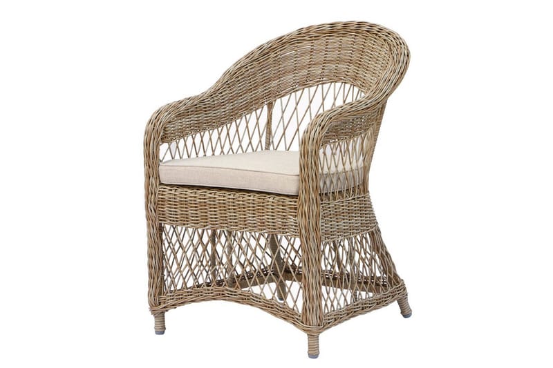 Ulkomöbeliryhmä 190 cm Pöytä & 6 Merida luonnonväriset tuolit Ruskea - Ruskea - Puutarhakalusteet - Ulkoryhmä - Ruokailuryhmät ulos