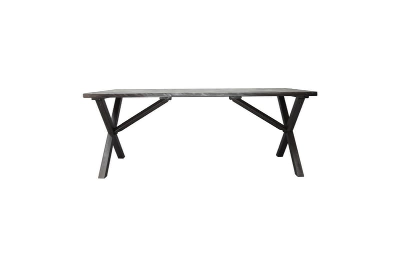 Ulkomöbeliryhmä 190 cm Pöytä & 6 Levanto harmaat tuolit Harmaa - Harmaa - Puutarhakalusteet - Ulkoryhmä - Ruokailuryhmät ulos