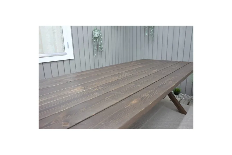 Ulkomöbeliryhmä 190 cm Pöytä & 6 Levanto harmaat tuolit Ruskea - Ruskea - Puutarhakalusteet - Ulkoryhmä - Ruokailuryhmät ulos