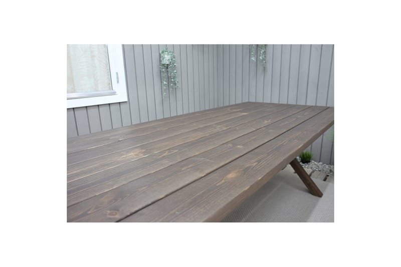 Ulkomöbeliryhmä 190 cm Pöytä & 6 Belize harmaat tuolit Ruskea - Ruskea - Puutarhakalusteet - Ulkoryhmä - Ruokailuryhmät ulos