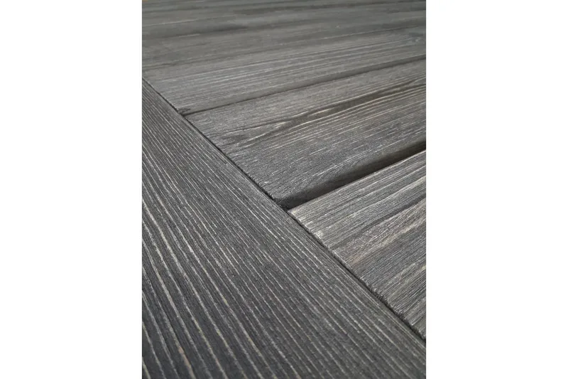 Ulkomöbeliryhmä 220 cm pöytä & 6 harmaata Levanto-tuolia Harmaa - Harmaa - Puutarhakalusteet - Ulkoryhmä - Ruokailuryhmät ulos