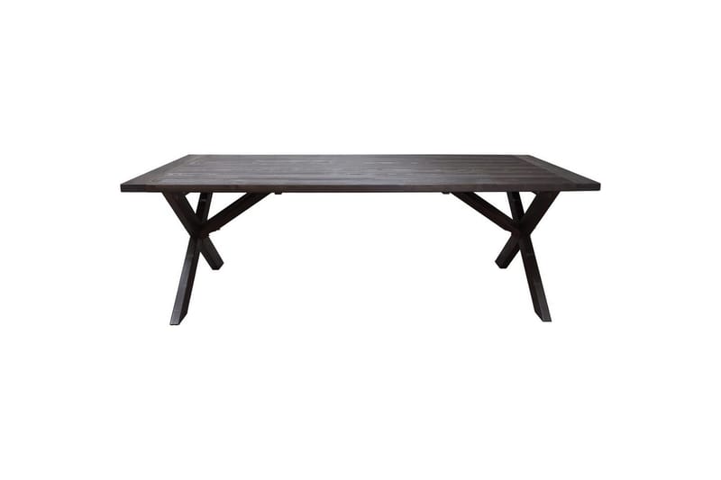 Ulkomöbeliryhmä 220 cm pöytä & 6 harmaata Levanto-tuolia Ruskea - Ruskea - Puutarhakalusteet - Ulkoryhmä - Ruokailuryhmät ulos