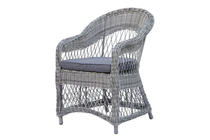 Ulkomöbeliryhmä 220 cm pöytä & 6 harmaata Merida-tuolia Ruskea - Ruskea - Puutarhakalusteet - Ulkoryhmä - Ruokailuryhmät ulos