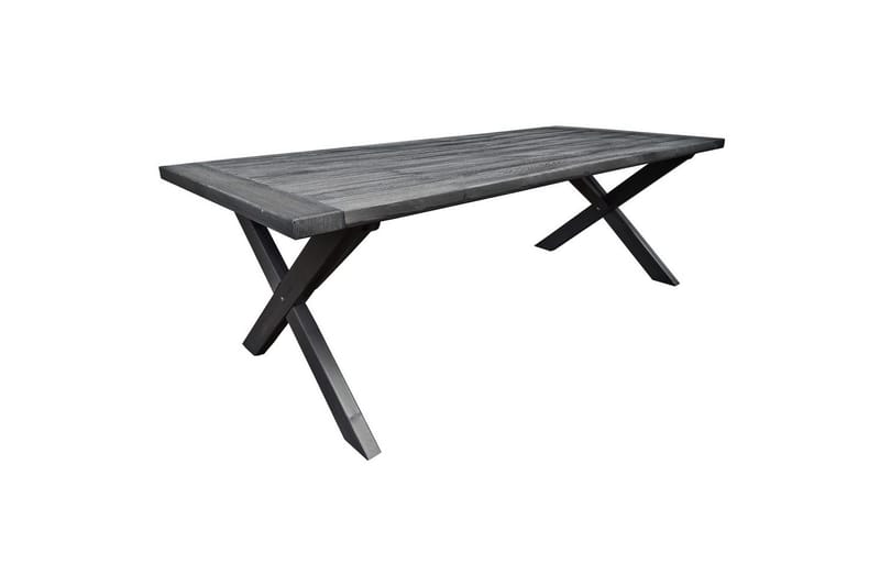 Ulkomöbeliryhmä 220 cm pöytä & 6 harmaata Levanto-tuolia Harmaa - Harmaa - Puutarhakalusteet - Ulkoryhmä - Ruokailuryhmät ulos