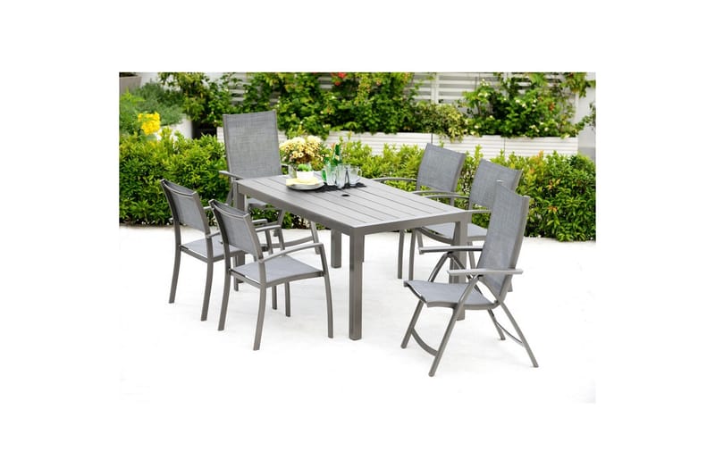Ulkomöbeliryhmä Lifestyle Garden Solana 163 cm 4 carver-tuolia + 2 asentotuolia - 4 carver-tuolia + 2 asentotuolia - Puutarhakalusteet - Ulkoryhmä - Ruokailuryhmät ulos