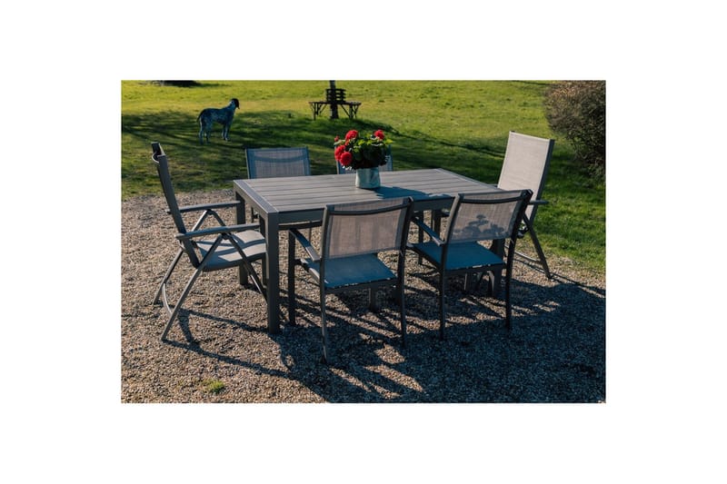 Ulkomöbeliryhmä Lifestyle Garden Solana 163 cm 4 carver-tuolia + 2 asentotuolia - 4 carver-tuolia + 2 asentotuolia - Puutarhakalusteet - Ulkoryhmä - Ruokailuryhmät ulos