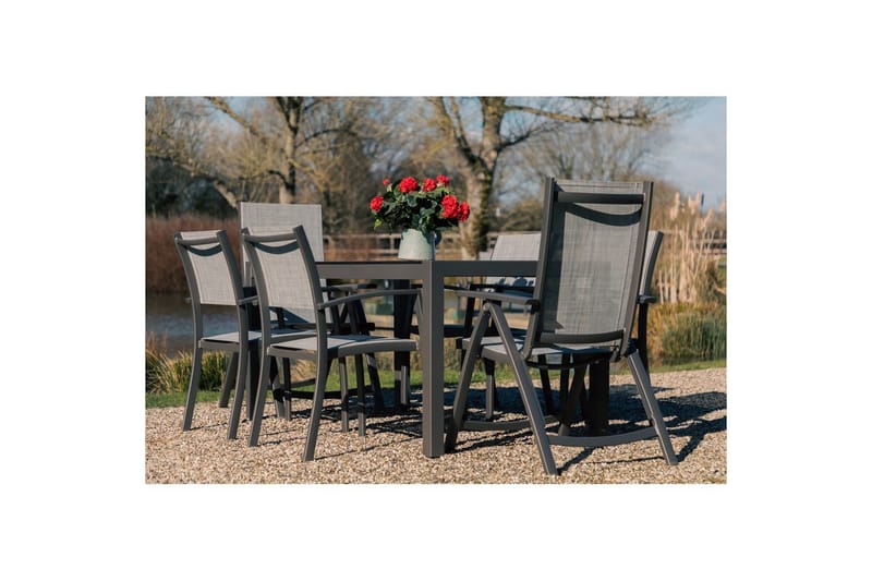 Ulkomöbeliryhmä Lifestyle Garden Solana 163 cm 4 carver-tuolia + 2 asentotuolia - 4 carver-tuolia + 2 asentotuolia - Puutarhakalusteet - Ulkoryhmä - Ruokailuryhmät ulos