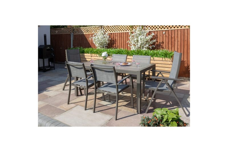 Ulkomöbeliryhmä Lifestyle Garden Solana 163 cm 4 carver-tuolia + 2 asentotuolia - 4 carver-tuolia + 2 asentotuolia - Puutarhakalusteet - Ulkoryhmä - Ruokailuryhmät ulos