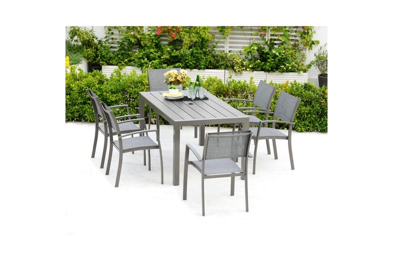 Ulkomöbeliryhmä Lifestyle Garden Solana 163 cm 4 carver-tuolia - 4 carver-tuolia - Puutarhakalusteet - Ulkoryhmä - Ruokailuryhmät ulos